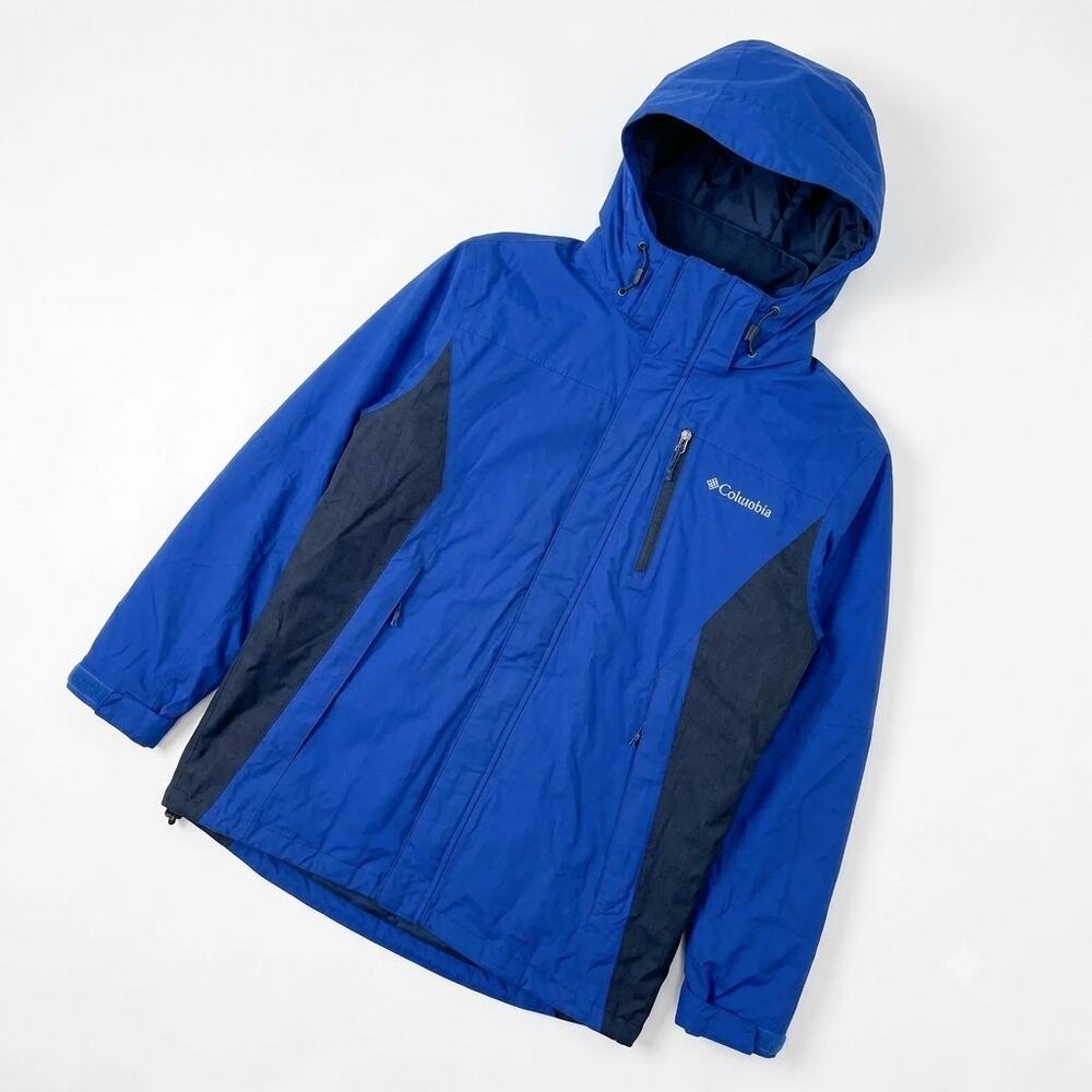 Columbia 3 in 1 Interchange Ski Jacket Blue Nylon Fleece Waterproof Mens Medium